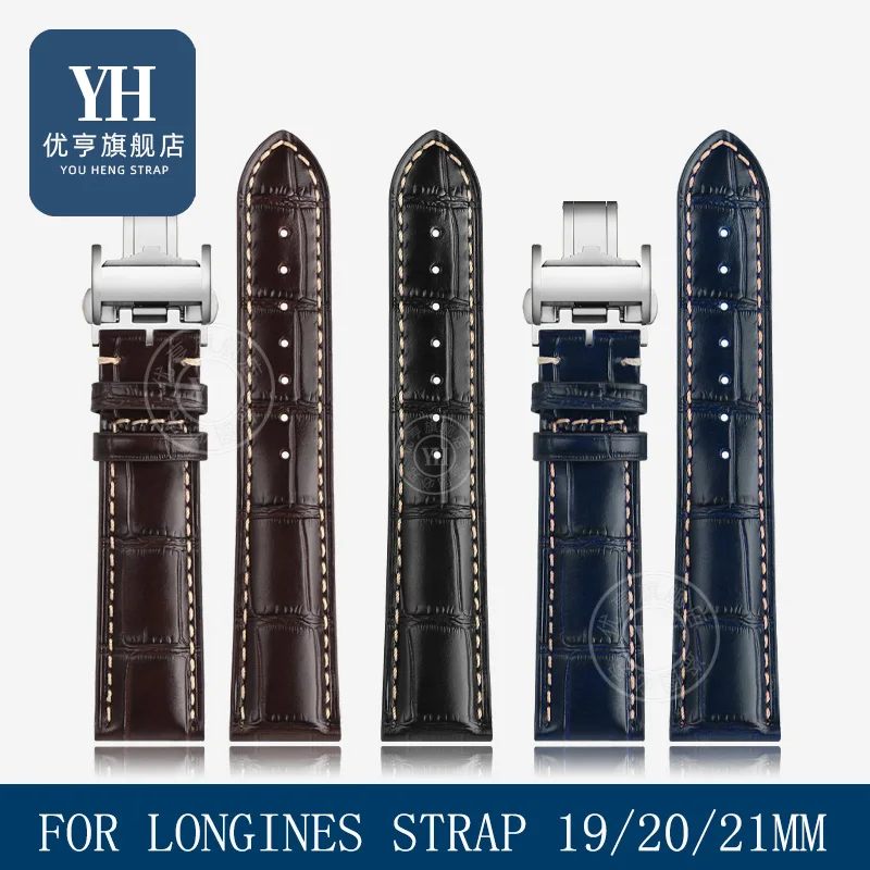 

Ремешок для Longines Masters Collection, браслет из воловьей кожи для наручных часов, L3, 19 20 21 22 мм, голубой, черный, коричневый