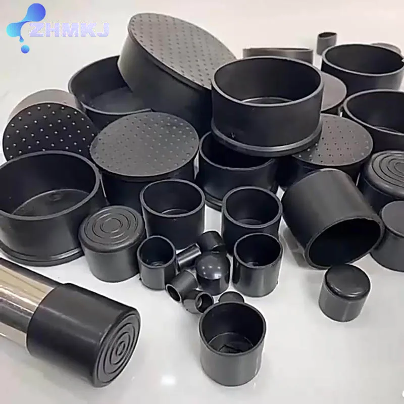 Black Round Chair Table Feet Stick Pipe Tubing End Cover Caps Cap PVC Rubber Diameter 6~60mm Floor Protection Pads Non-slip round rectangle square rubber tube end caps cover transparent pipe feet for chair table furniture 16mm 60mm