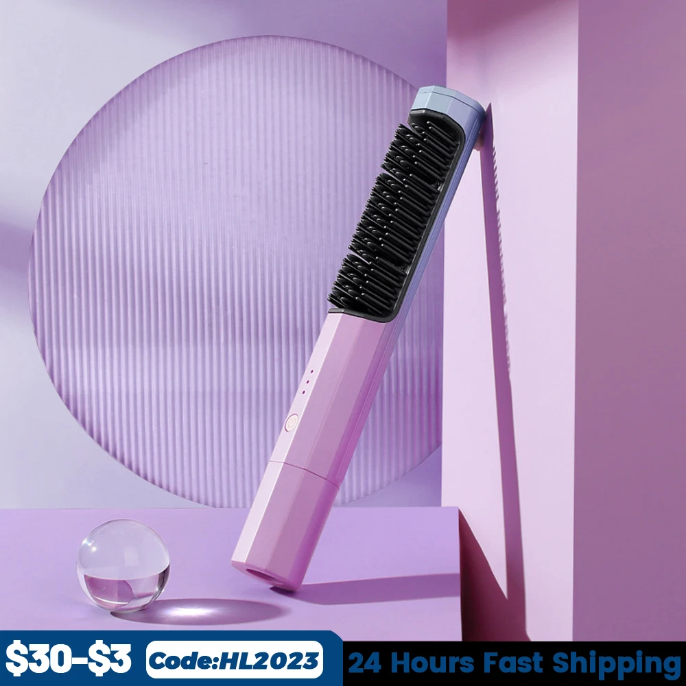 

Hair Straightening Brush Fast Heating Comb Curling Iron Styler Electric Comb Straightener Multifunctional Comb Fast Heating