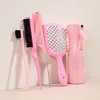 5pcs/set Detangling Hair Brush Curly Hair Curved Rat Tail Comb Set Edge Curly Salon Hair Tools 1