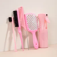 5pcs/set Detangling Hair Brush Curly Hair Curved Rat Tail Comb Set Edge Curly Salon Hair Tools 1
