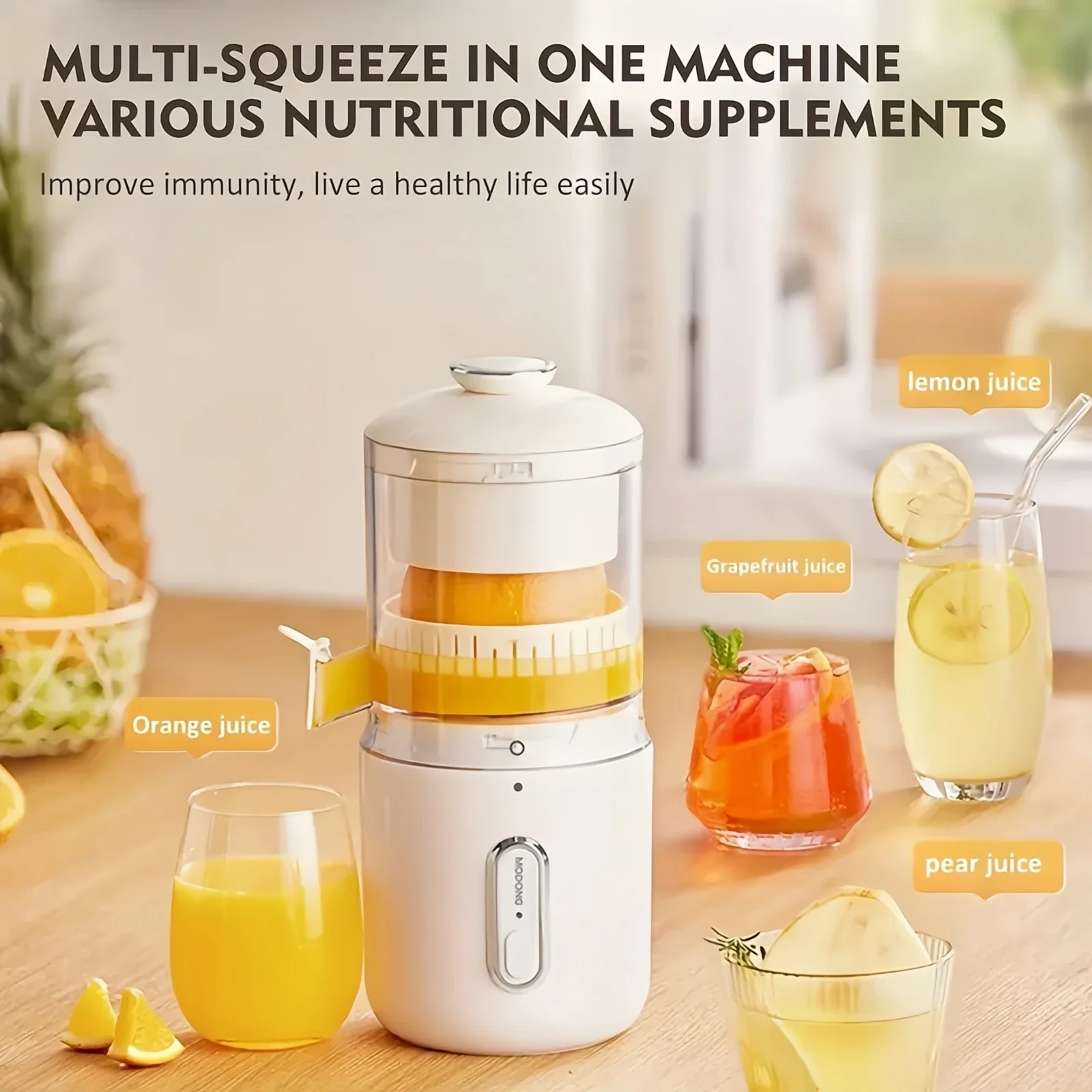 Portable Automatic Smart Usb Wireless Charging Mini Juicer Bottle 400ml Cup Fruit Mixer Electric Handheld Blender 4