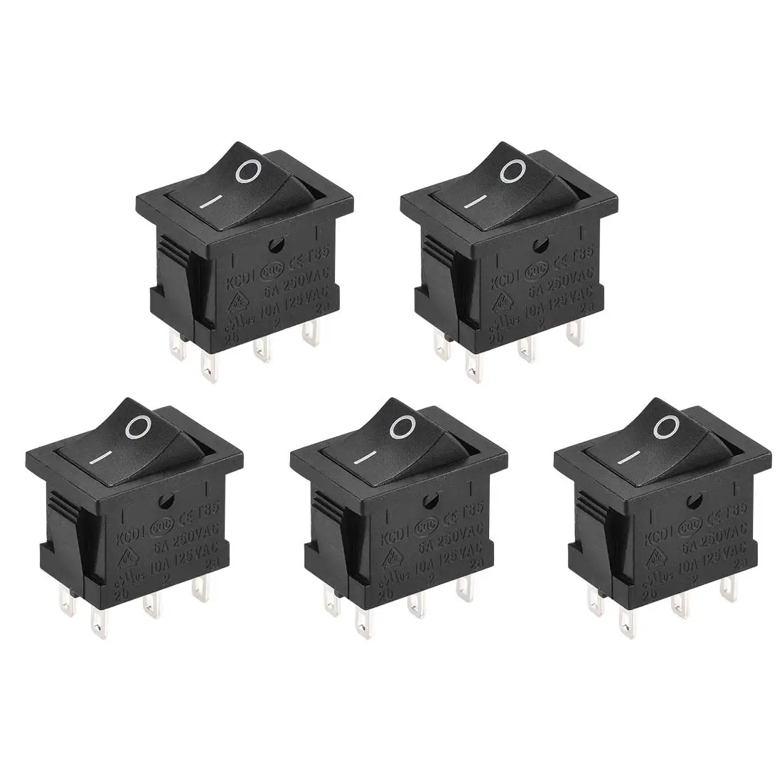 

Keszoox DPDT Mini Boat Rocker Switch Black Toggle Switch for Boat Marine 6pins ON/ON AC 250V/6A 125V/10A 5pcs