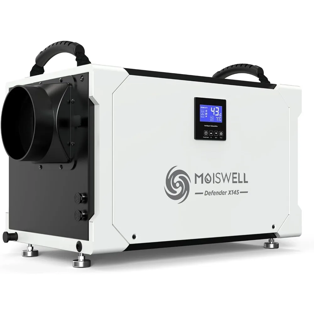 Moiswell 145 Pint Commercial Dehumidifier with Drain Hose for Crawl Spaces