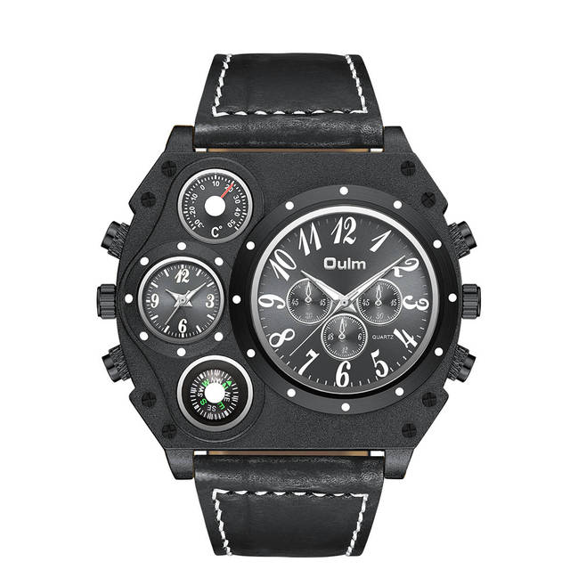 Mens 2022 OULM New Creative Big Dial Top Brand Luxury Casual Quartz Men's Watch Clock Male Sport Waterproof Watch