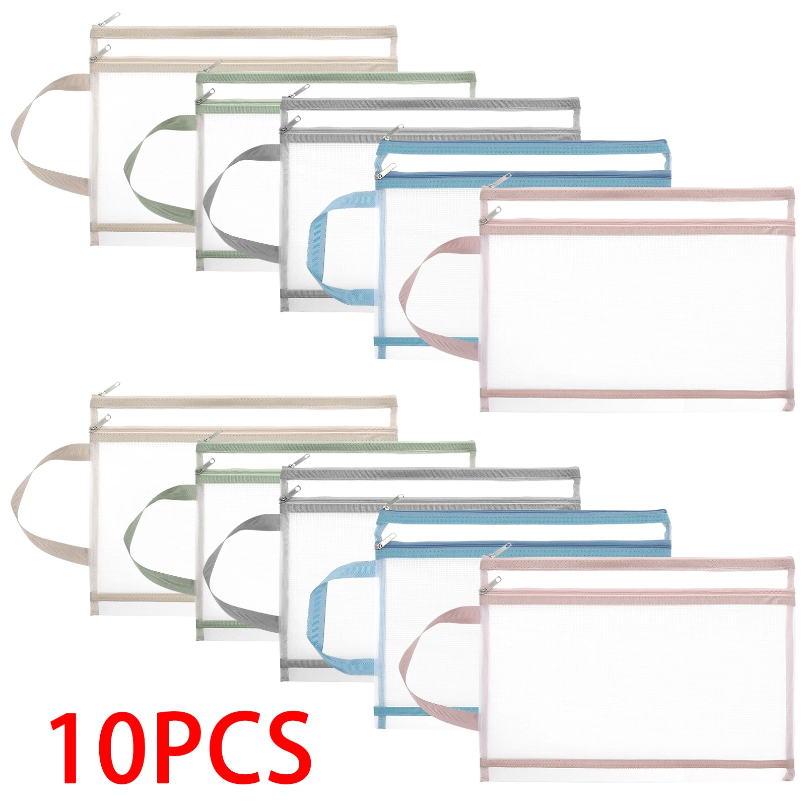 Mesh Zipper Folder File Pouch A4 Paper Storage Bag