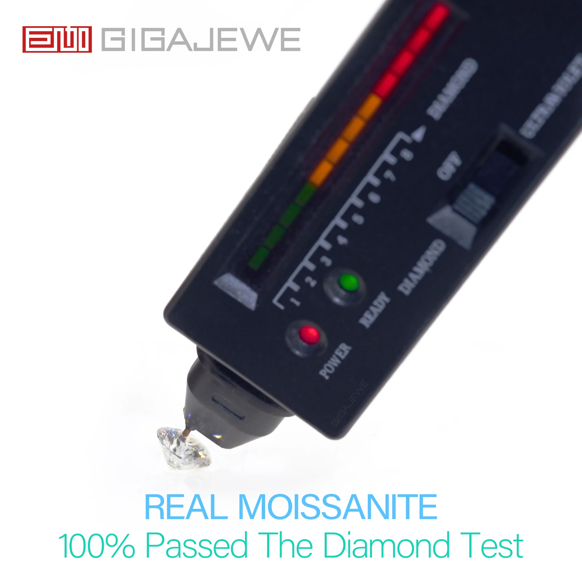GIGAJEWE 모이사나이트 D 컬러 라운드 브릴리언트 컷, 루즈 랩 다이아몬드 테스트, 보석 제작용 DIY, 최고 품질, 0.2-30.0ct