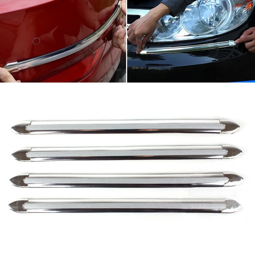4pcs Car Edge Anti-collision Strip Bumper Protector Protective Guard Bar Anti-rub Scrape Bumper Crash Styling Car Accessories car door edge guards car door protector car door anti collision strip car door edge protector car bumper protector