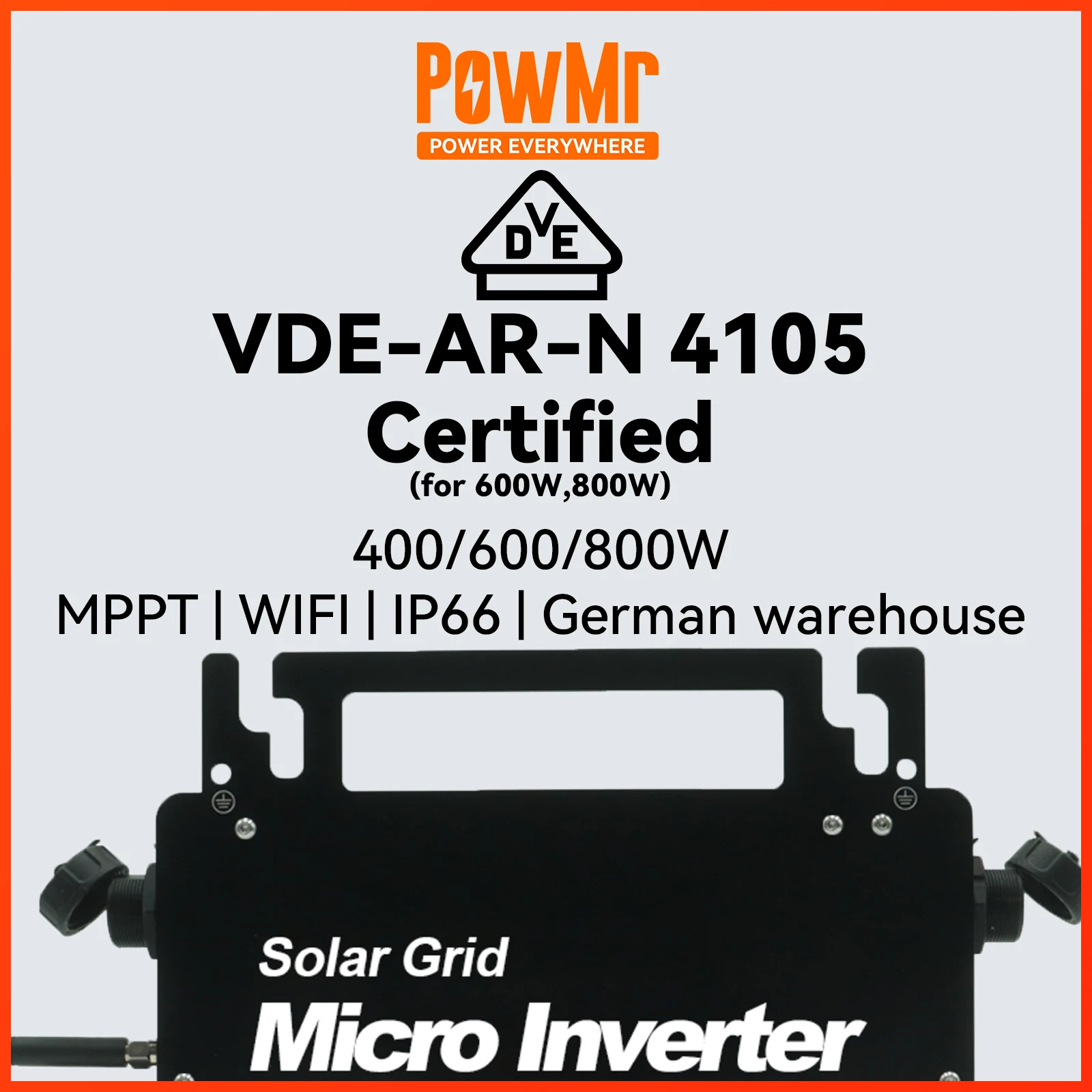 Balcone Solar Power 400W 600W 800W Micro Inverter Vde Ip66 Impermeabile Wifi On Grid Inverter Mppt Microinverter A Onda Sinusoidale Pura
