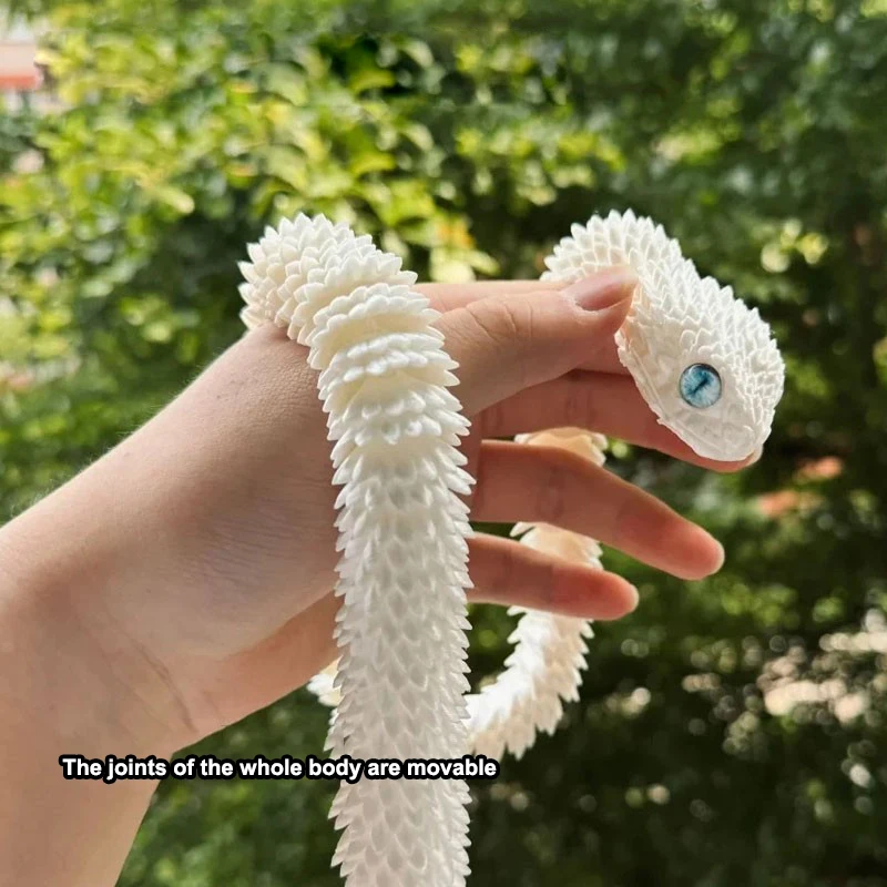 3D Printed Snake Movable Joint Simulation 3d Printed Figures NewYear Decoration 2025 Traditional Table 3d Ornament For Kids Gift 4