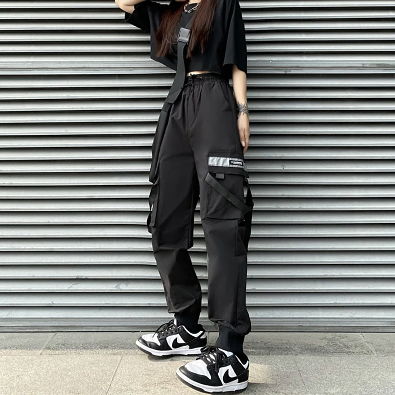 leggings Casual Elastic Waist Sweatpants Streetwear Black Trousers Korean Summer Hip Hop Harajuku Baggy Womens Pants work pants