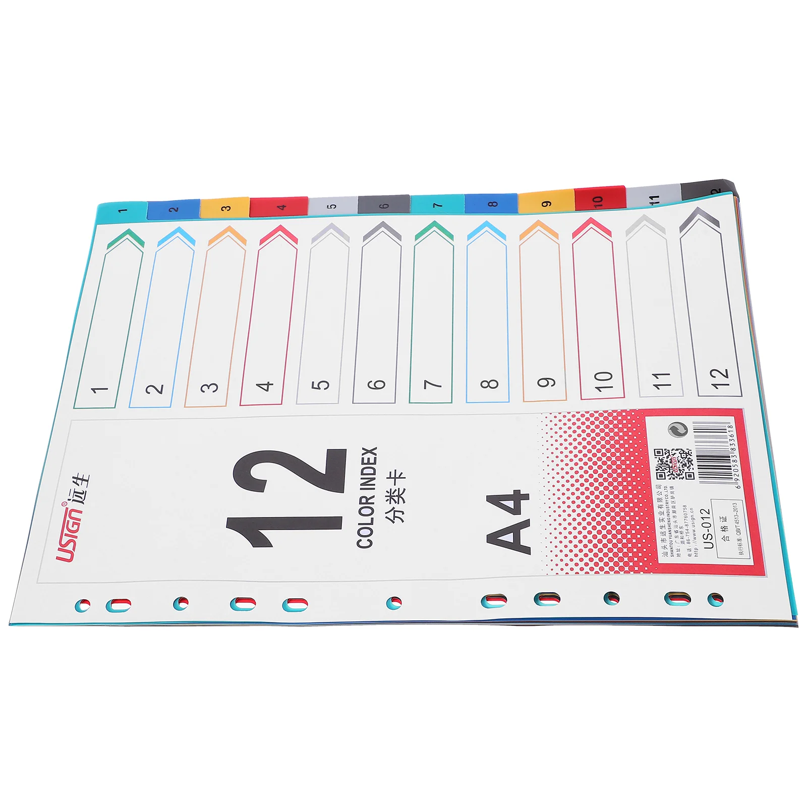 

12Pcs Index Page Divider Colorful Classification Page Tab for Notebook Memo (A4)