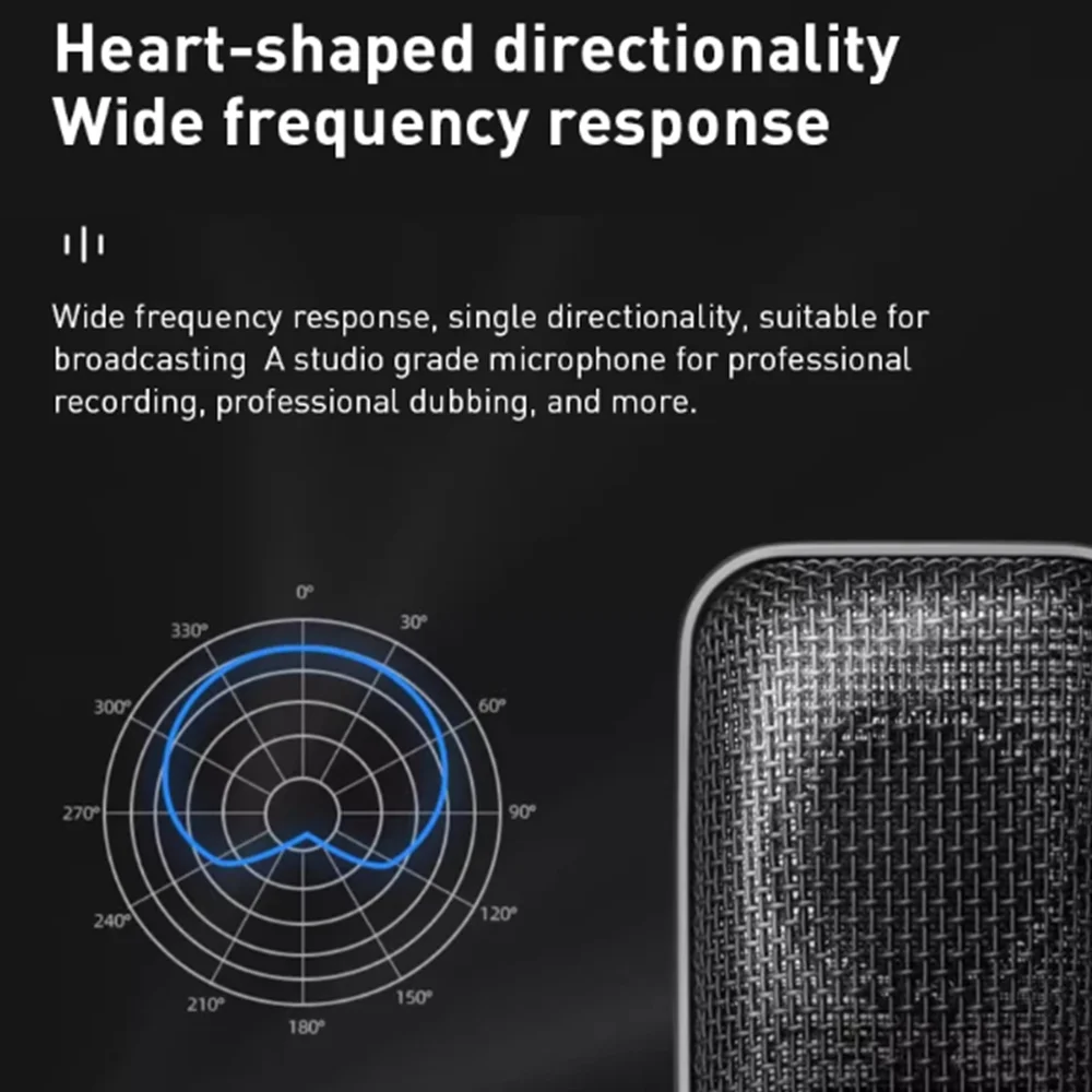 Hot Sale AT4040 Professional Large Diaphragm Condenser Voice Over High Sensitivity Microphone for Studio Recording Podcasting