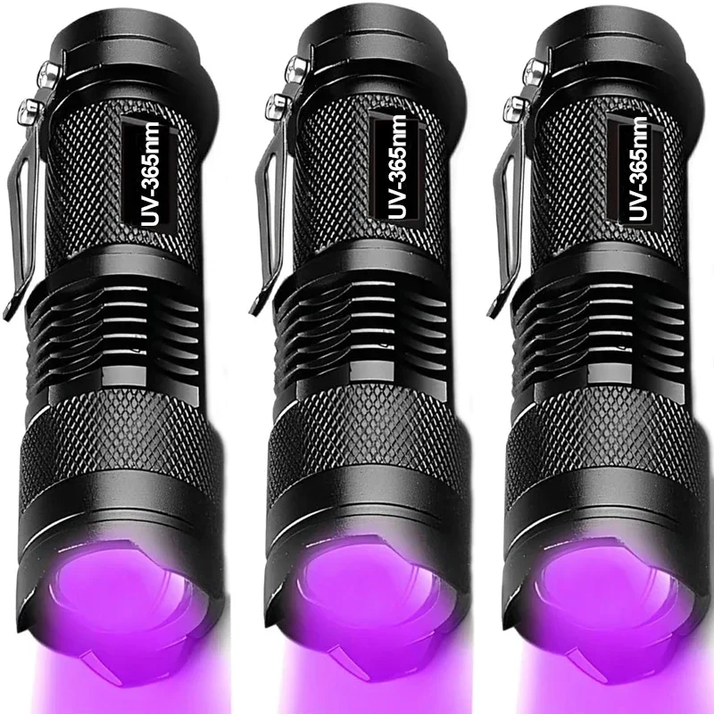 Led Flashlight Mini Flashlight Led Flashlights Uv Flashlight 365/395nm UV Flashlight Zoomable Ultra Violet Torch For Pet Urine Stains Scorpions Fluorescent Agent Detector