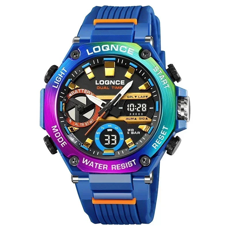 Fashion Men's	Watch Military Waterproof Sport Watches Digital Dual Display Wristwatches for Men High Quality Gifts Reloj Hombre