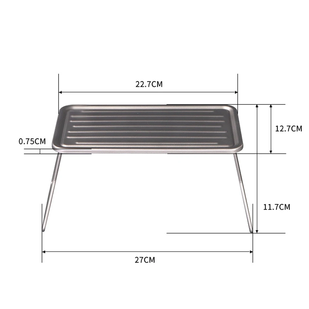 Mini Titanium Alloy Portable Plate Outdoor Folding Camping BBQ Grill Grate Ultralight Mini Table for Hiking Picnic Barbecue 2