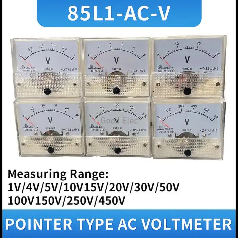 AC 0-500V Analog Panel Volt Meter - 85L1 Model 64x56mm Gauge By HUA 3 thumbnail image