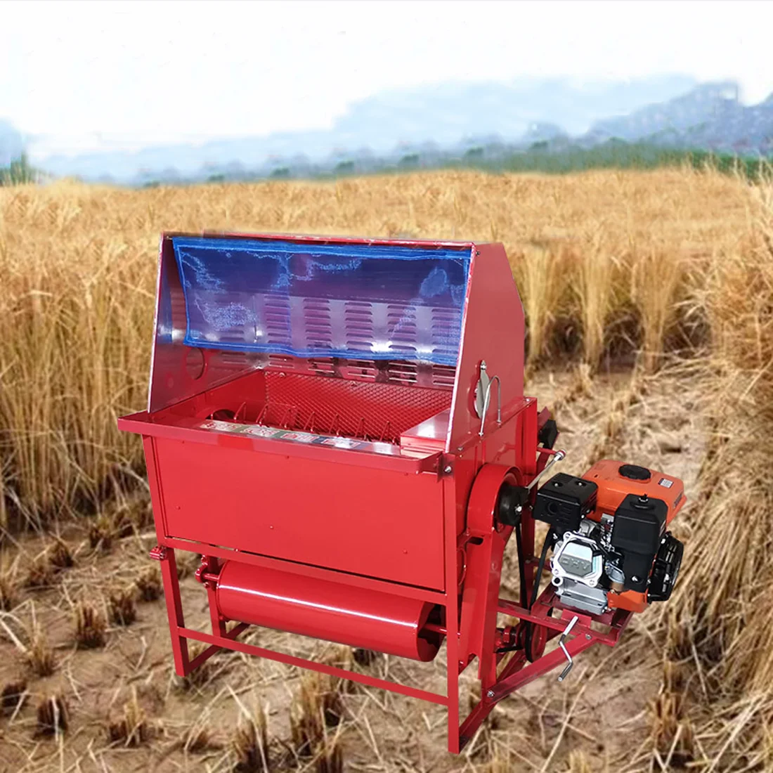 

New Mini Harvester Rice Gasoline Engine Rice Thresher Threshing Machine Small Threshing Machine