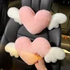 1pc Cute Cartoon Car Headrest Pillow Neck Support Pillow Love Heart Back Waist Pillow Seat Back Cushion Car Interior Decoration 4