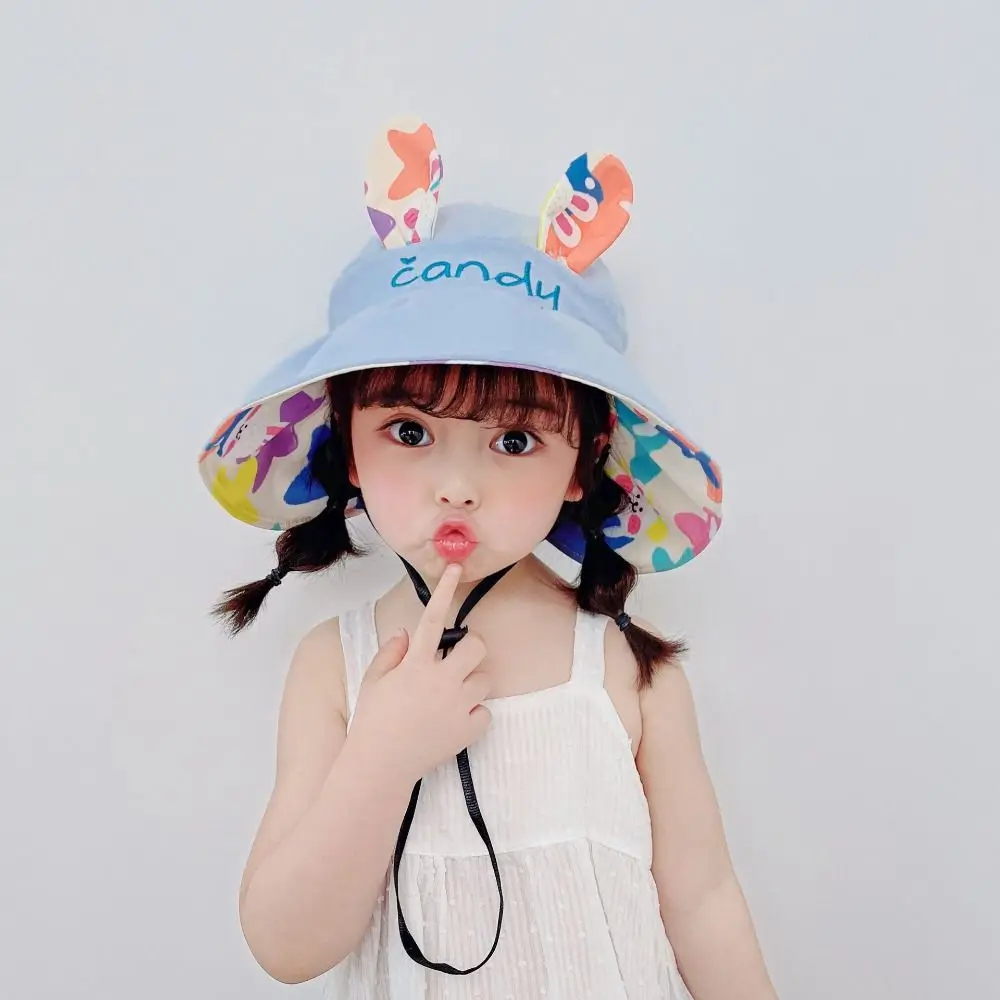 

Double-sided Girls Summer Children's Cute Rabbit Sun Cap Sunscreen Hat Sun Shade Hat