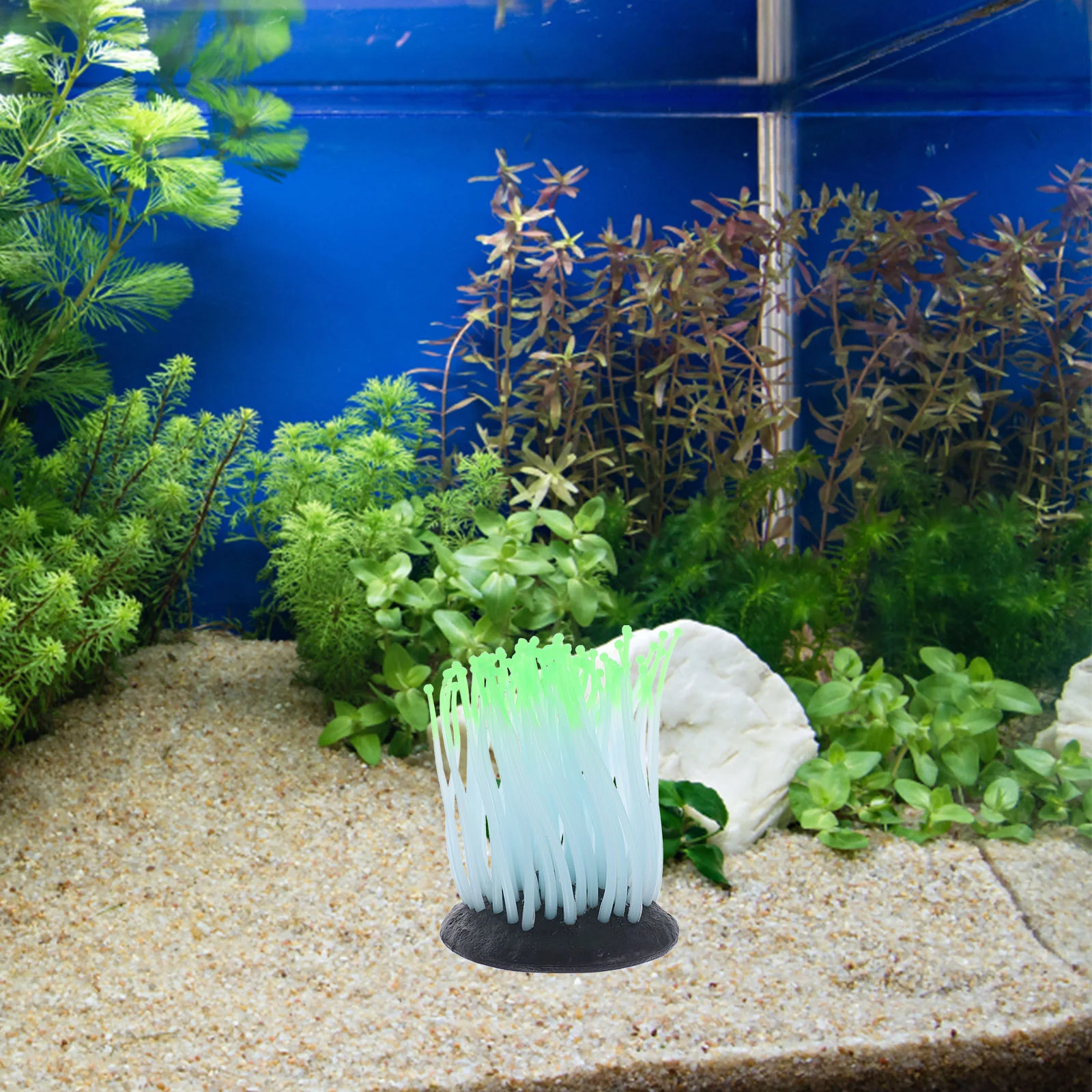 

Artificial Glow Anemone Bathroom Decorations Aquatic Plant Ornament Silica Gel Decorative