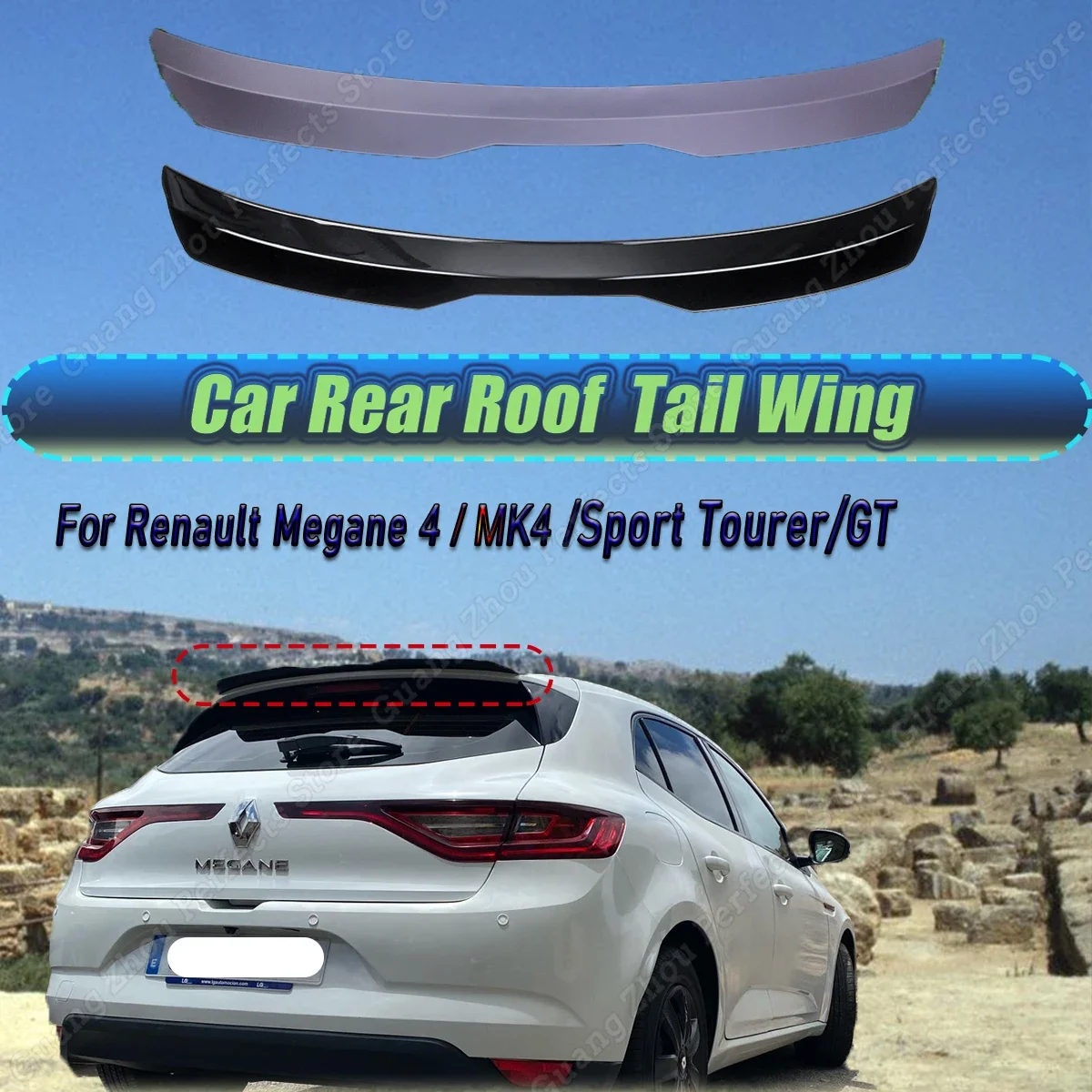 Hatchback Rear Roof Lip Spoiler Wing For Renault Megane 4 MK4