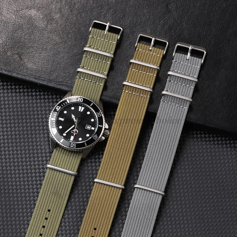 Ribbed Strap for Military Ballistic Fabric Watchband - Durable Nylon Replacement Watch Band Accessories