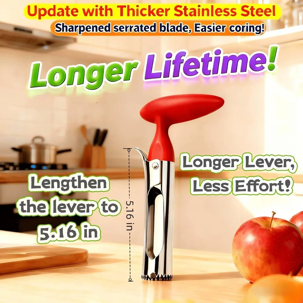 1 Pack Apple Corer, Apple Corer Tool, Stainless Steel Apple Corer, Comfortable Grip, Easy To Use, Reusable, Kitchen Gadget.