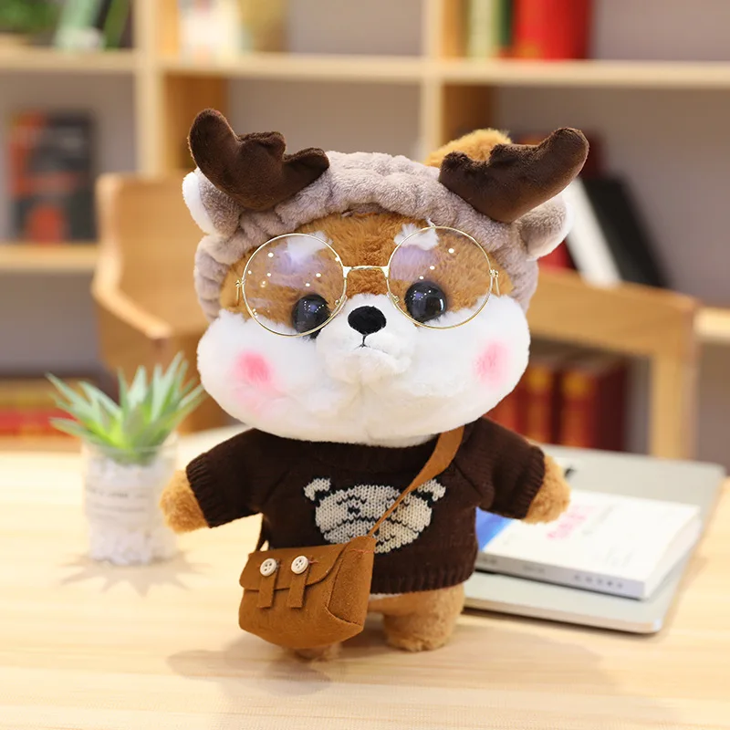 30cm Cartoon Shiba Inu Dog Plush Doll Toy Cosplay Dress Up Dog Plush Dolls Kids Soft Stuffed Animals Pillow Toys Birthday Gifts