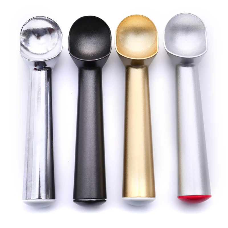 Stainless Silicone Ice Cream Spoon Portable Aluminum Alloy Anti-feeze Ice Maker Frozen Scoop Spoon For Home Kitchen Accessories