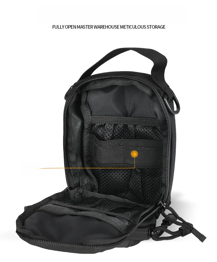 Sportieve outdoor reis multifunctionele schoudertas met meerdere zakken, enkele schouder tactische kleine tas, draagbaar_voghion.com
