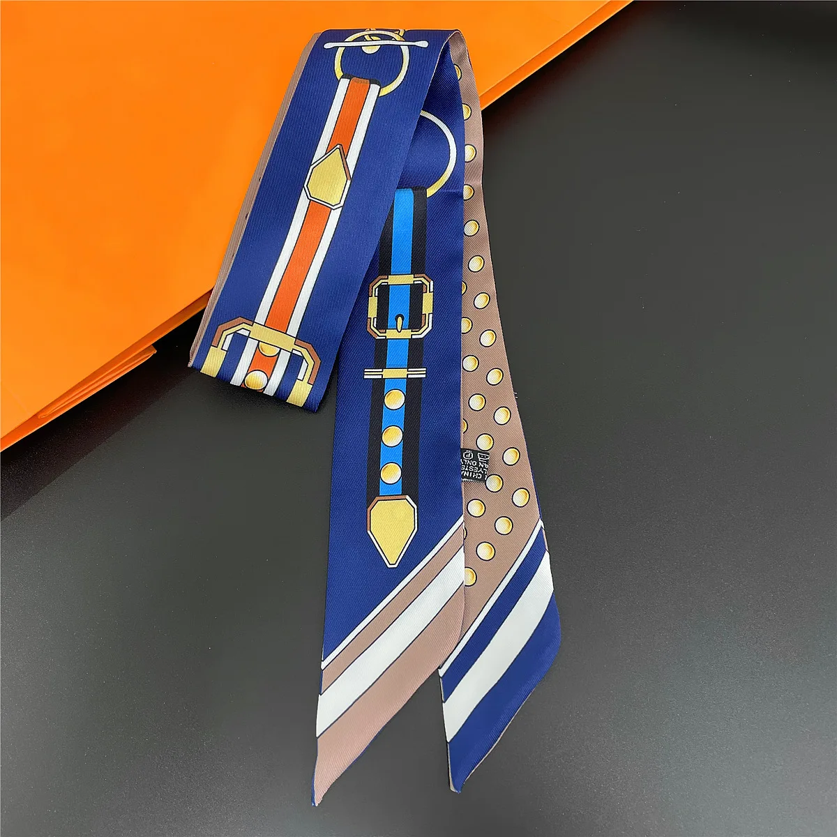 5*90 cm Neue Europäische und Amerikanische Retro Schloss frauen Tasche Griff Kleine Band Twill Streamer Stirnband Schal Großhandel – Detail 8