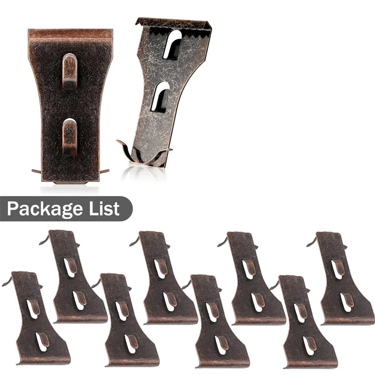 8 Brick Clips for Hanging Brick Hooks Brick Clips for 2-1/4In to 2-3/8In Tall Bricks Metal Brick Hook Spring Steel Clips