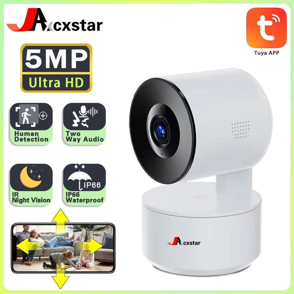 

5MP Mini WiFi IP Camera Indoor Wireless Home Security AI Human Detect CCTV Surveillance Cam Auto Tracking Tuya Smart Life