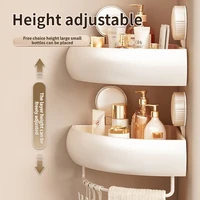 ชั้นวางของในห้องน้ำแบบติดผนัง ไม่ต้องเจาะ ติดตั้งง่าย ชั้นวางของในห้องน้ำ ชั้นวางของในห้องน้ำ ชั้นวางของในห้องน้ำ อลูมิเนียมแข็งแรง แขวนผนังได้ 4