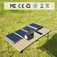 MHPOWOS Chargeur de panneau solaire portable 40 W avec triple sortie (USB-C/USB-A/DC), haute efficacité 23 % pour banque d'alimentation de téléphone de camping 4