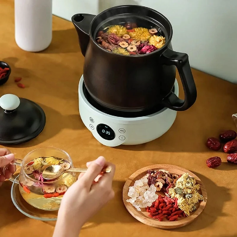 220V Smart Chinese Medicine Pot Home Multifunctional Health Pot Appointment Split Ceramic Porridge Soup Pot Keep Warm Pot 1.8L 3