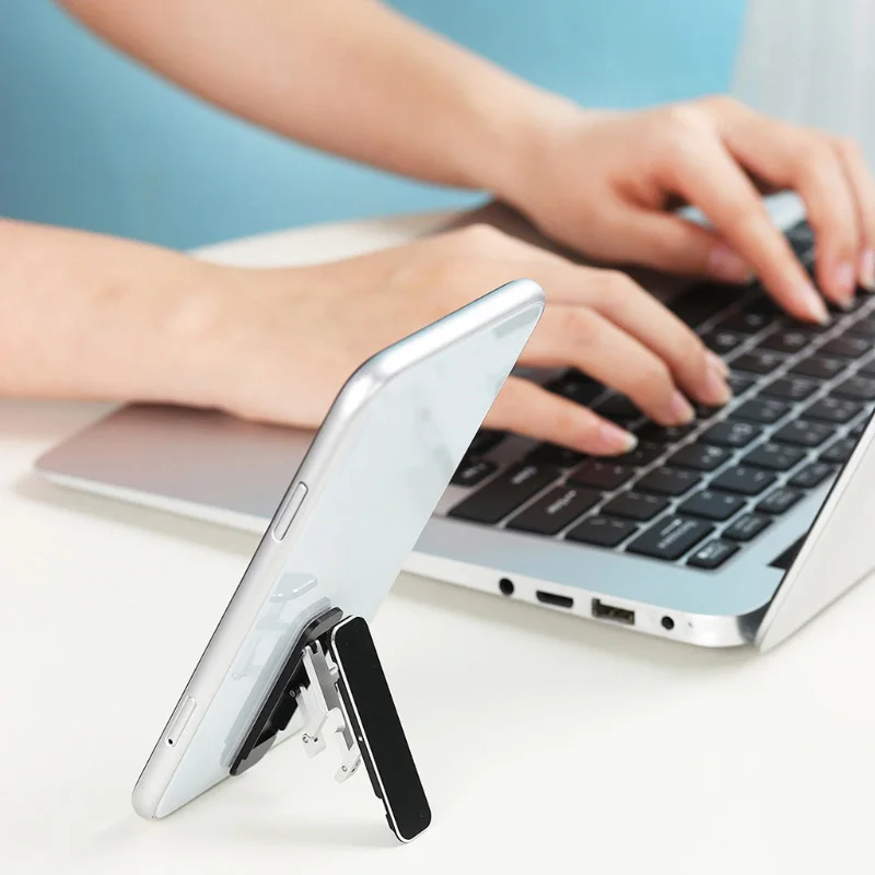 Mini Metal Folding Phone Holder Universal Invisible Foldable Mobile Phone Stand Mount Aluminum Alloy Phone Holder for Smartphone