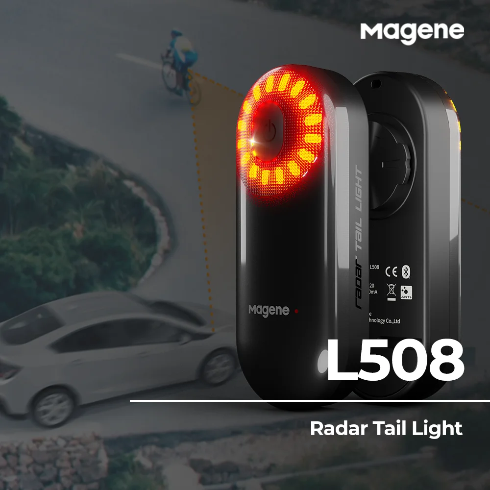Magene L508 Intelligent Radar Tail Light Bicycle Brake Sensing Radar Rear Light 5 Modes Tail Lamp USB Charging LED Cycling light
