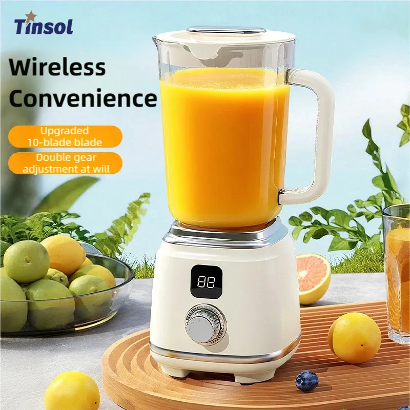 TINSOL New Home Blender 10 Blades 3000mAH Multifunctional Juicer Ice Crusher Juice Extractor High Juice Rate Kitchen Tools