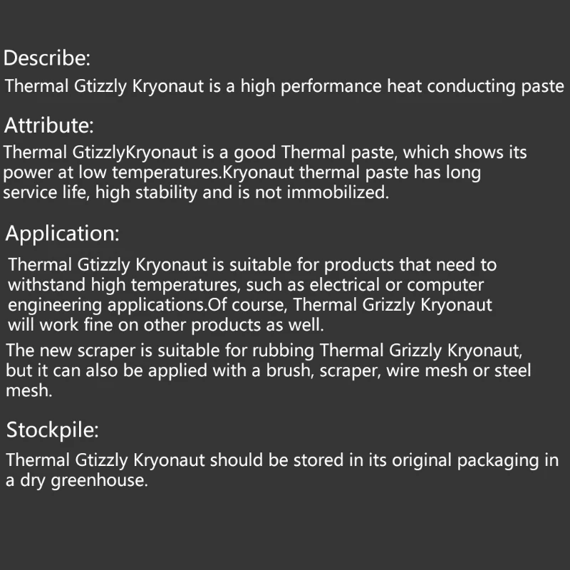 Thermal Grizzly Kryonaut 1g Thermal Paste for Cooling CPU GPU Processors Graphics Cards Heatsinks thermal conductive paste thermal paste
