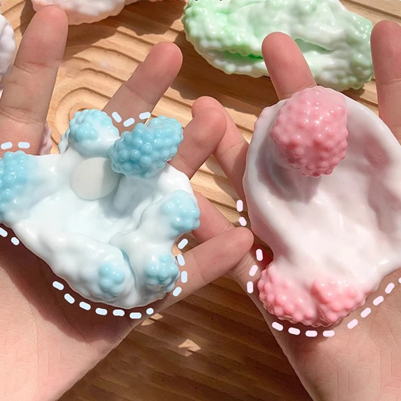 1PC Plasticity Ice Skin Super Light Squeez Stress Relieving Toys Soft Ultra-thin Feel Sticky Handmade Ball Squishy Table Toy 2