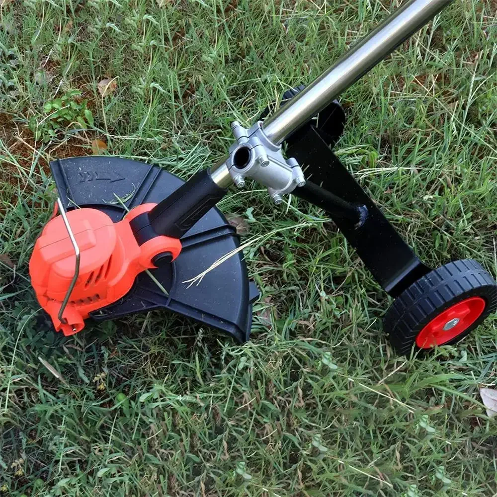 Grass Trimmer Support Wheels Lawn Mower Support Wheel Rotator for Brush Cutter String Trimmer Mower Attachment Adjustable Angle