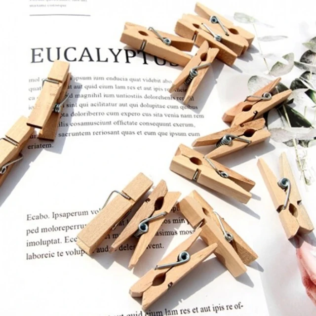 100pcs Natural Wooden Clothes Pins Mini Wooden Clips Decorative