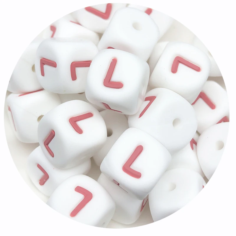 10 Stücke Neue 12mm Baby Silikon Buchstaben Perlen Schnuller Buchstaben Alphabet Perlen Kauen Zahnen Beißringe Pflege Dusche Geschenke BPA freies – Detail 15