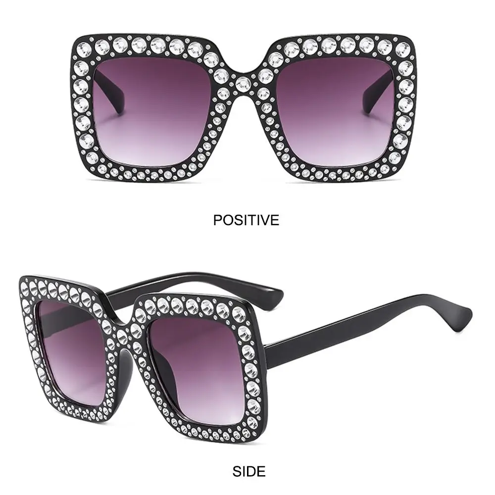 Kristall Kinder Sonnenbrille Kinder Strass Quadrat Diamant Sonnenbrille Retro funkelnde Brille für Mädchen – Detail 10