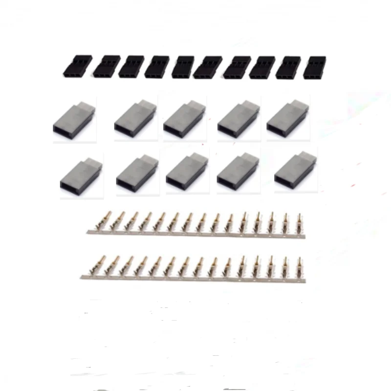 5/10 쌍 Jr Futaba 서보 수신기 커넥터 플러그(잠금 장치 및 남성 여성 금도금 터미널 포함) RC 배터리용 압착 핀 키트