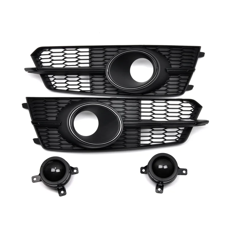 DECHO A pair For Audi A6 S6 Bumper Fog Lamp Grille Car Front Mesh Racing Grille With ACC