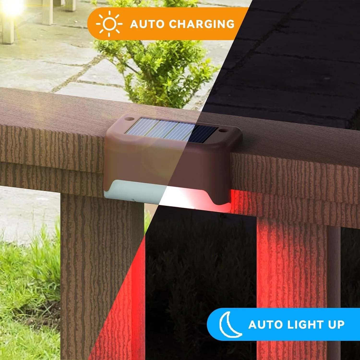 16 solar outdoor step lights, IP44 waterproof, suitable for outdoor steps, fences, railings, gardens and backyards (cold white).