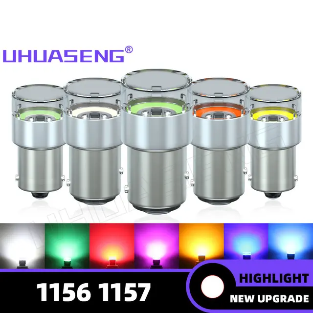 UHUASENG 2PCS 1156 1157 Red 12V 24V Brake Reverse R5W R10W BAY15D BA15S P21W P21/5W Led Bulb Truck Signal Lamp Car Parking Light